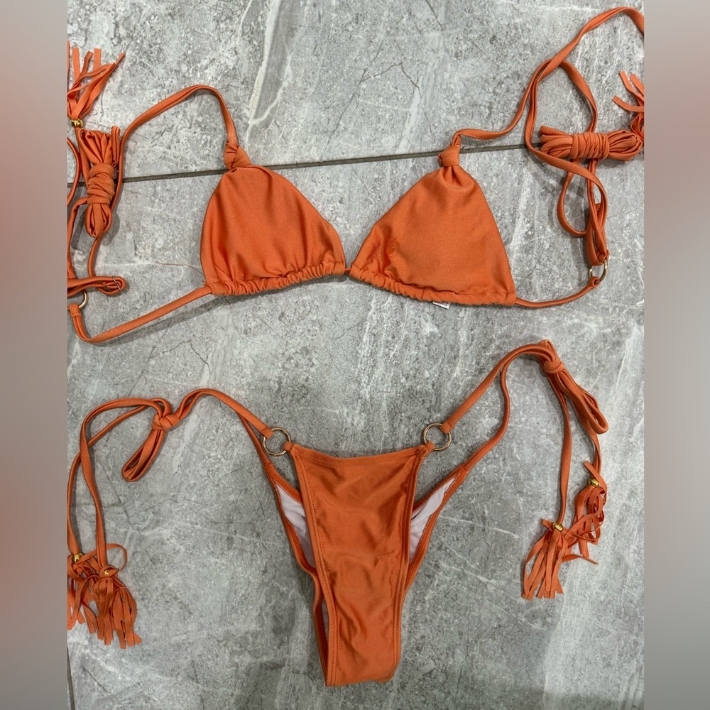 Classic Triangle Tie Bikini - Orange